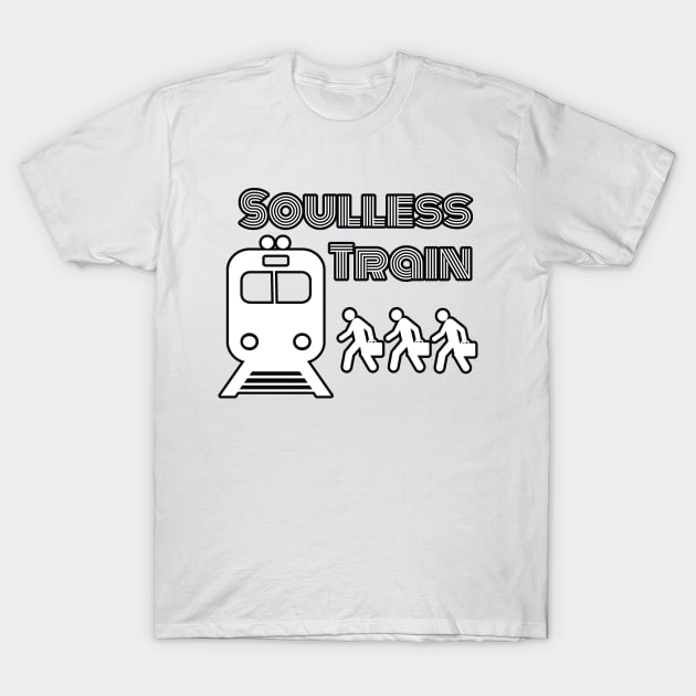 Soulless Train - black outline T-Shirt by JFMortimer